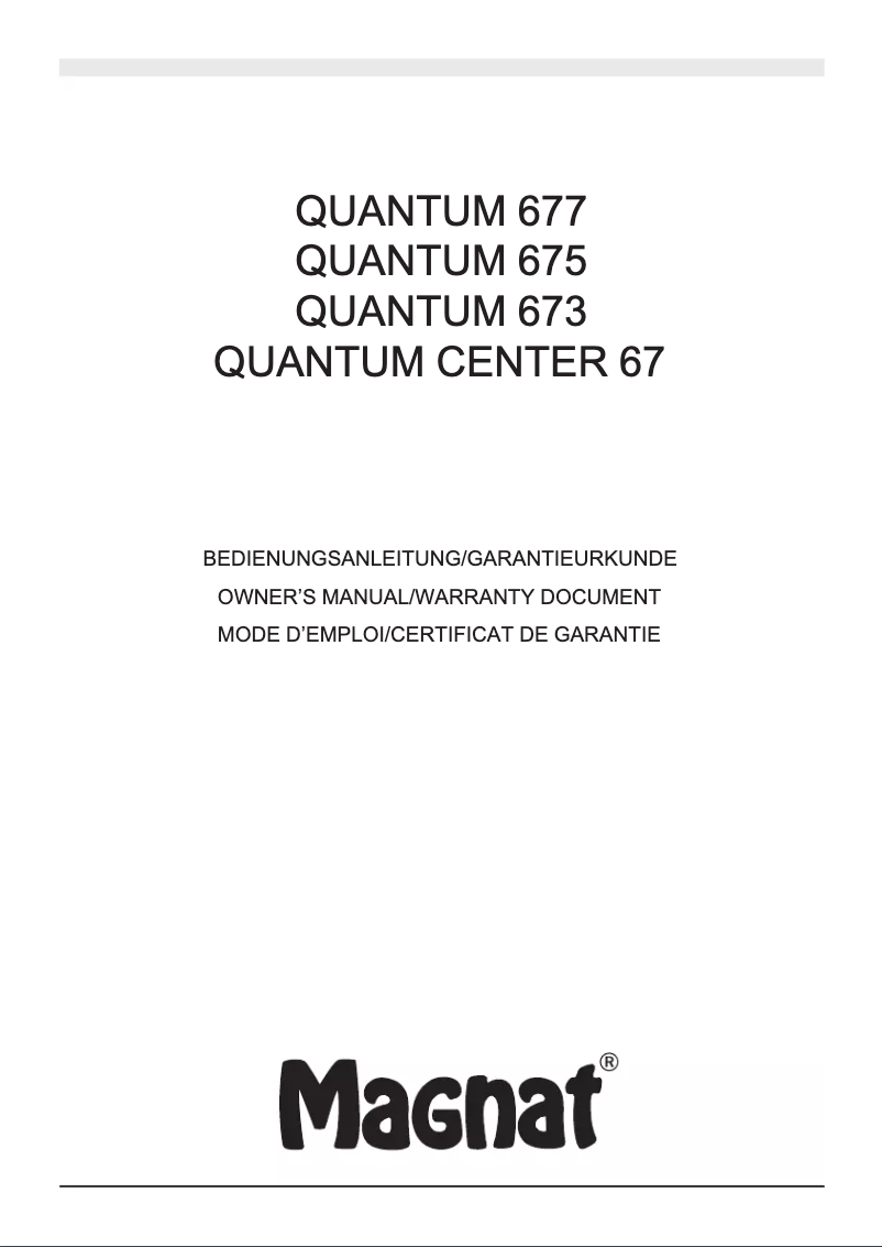 Página 1 del manual Manual de usuario Magnat Quantum Center 67
