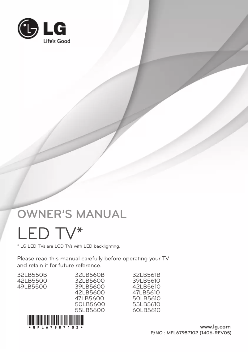 Page n°1 - Manuel utilisateur LG 50LB5600