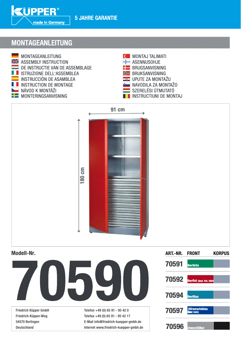 Page 1 de la notice Manuel utilisateur Küpper 70597