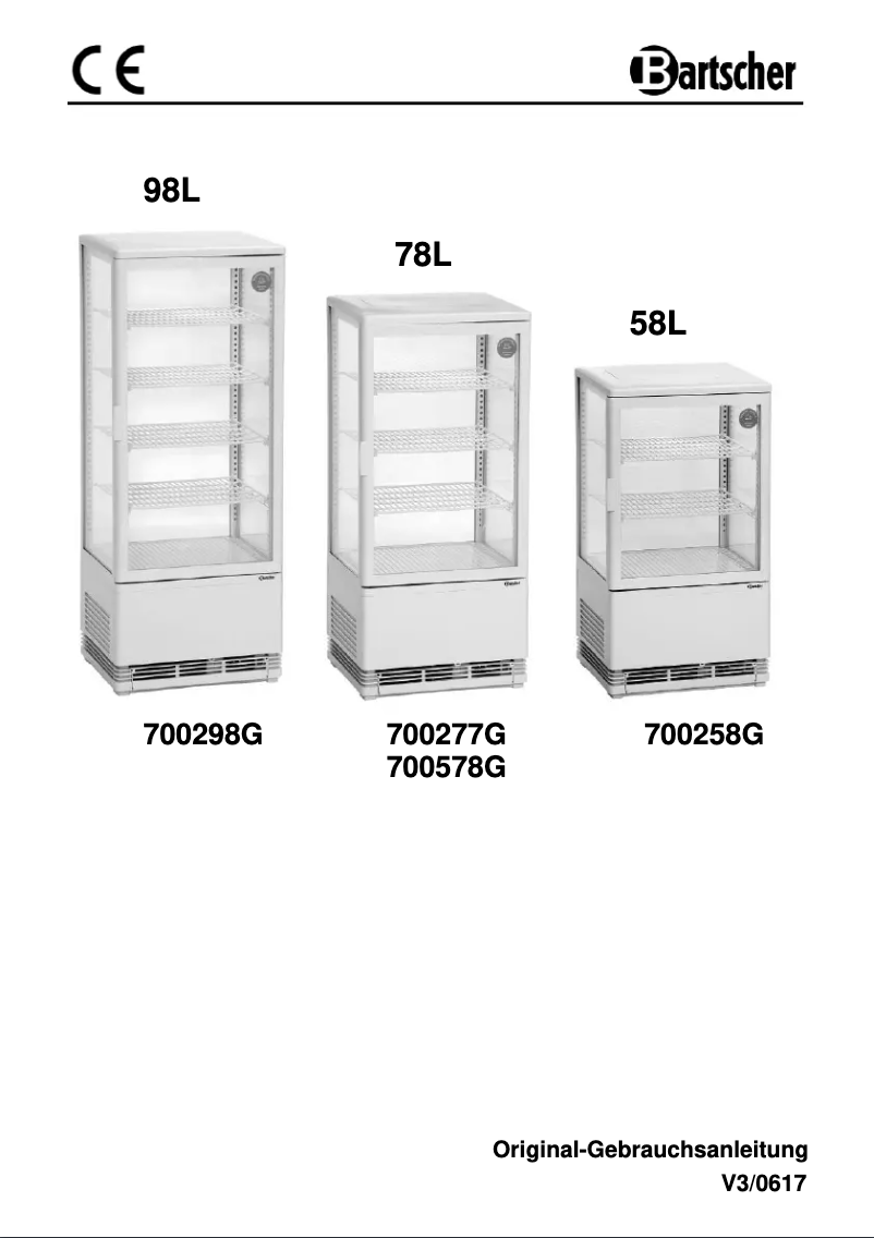 Page 1 de la notice Manuel utilisateur Bartscher 700578G