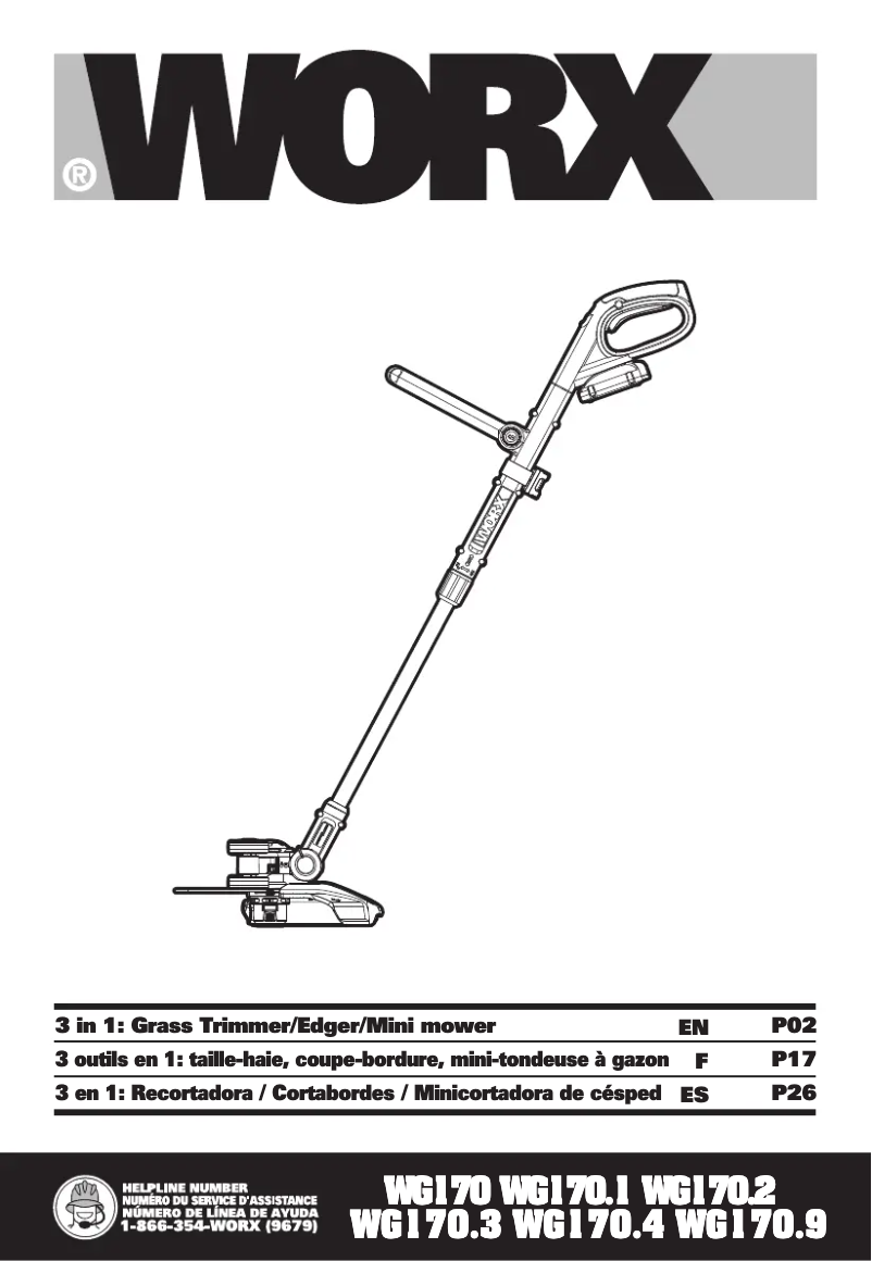 Page n°1 - Manuel utilisateur Worx WG170.3