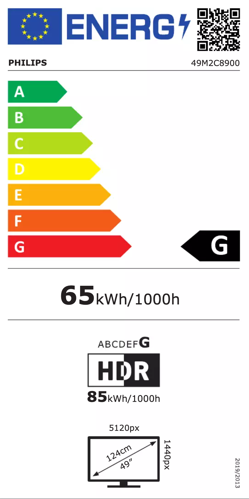 Page n°1 - Label énergétique Philips Evnia 49M2C8900