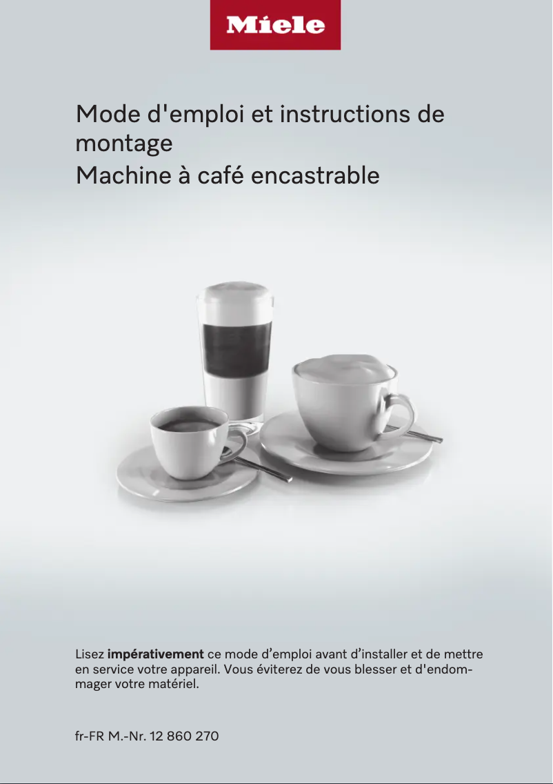 Page 1 de la notice Manuel utilisateur Miele CVA 7445