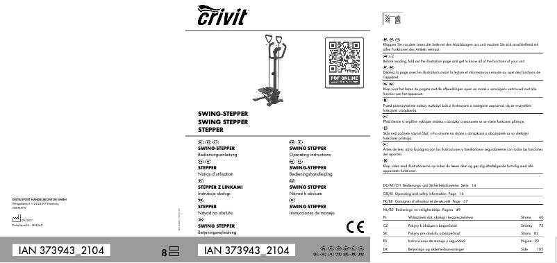 Page 1 de la notice Manuel utilisateur Crivit IAN 373943
