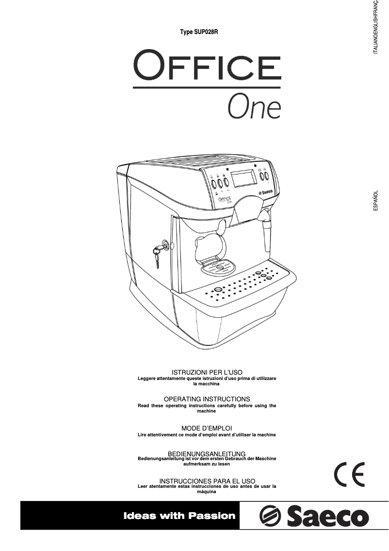 Image de la première page du manuel de l'appareil Saeco Office One