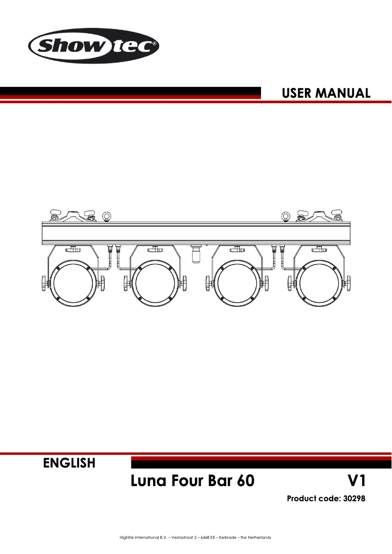 Image de la première page du manuel de l'appareil Luna Four Bar 60