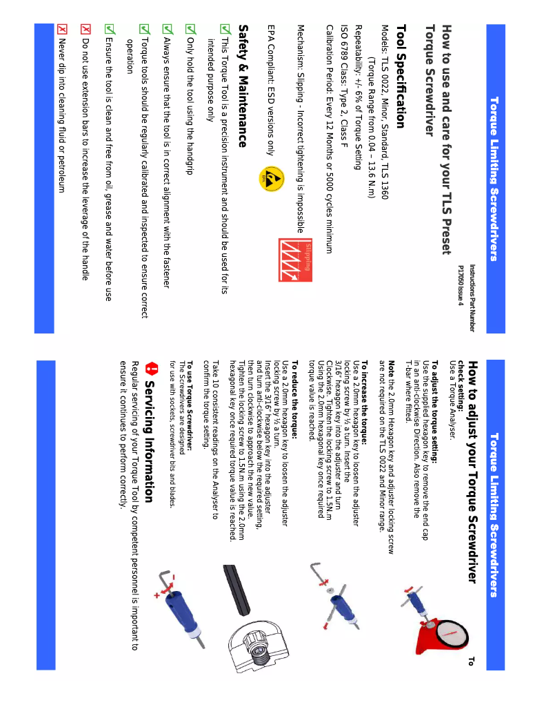 Page 1 de la notice Manuel utilisateur Gedore TLS 1360 FH O / W