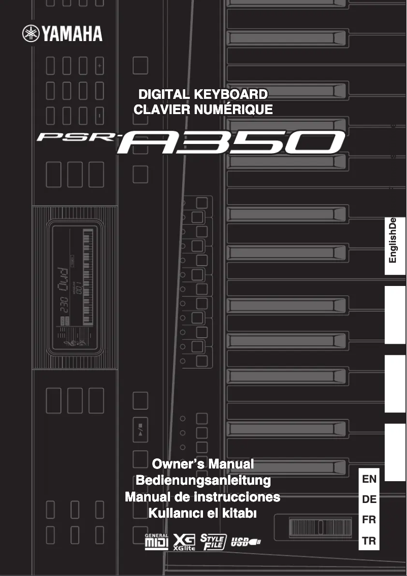 Page n°1 - Manuel utilisateur Yamaha PSR-A350