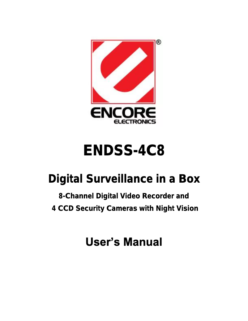 Page n°1 - Manuel utilisateur ENCORE ENDSS-4C8