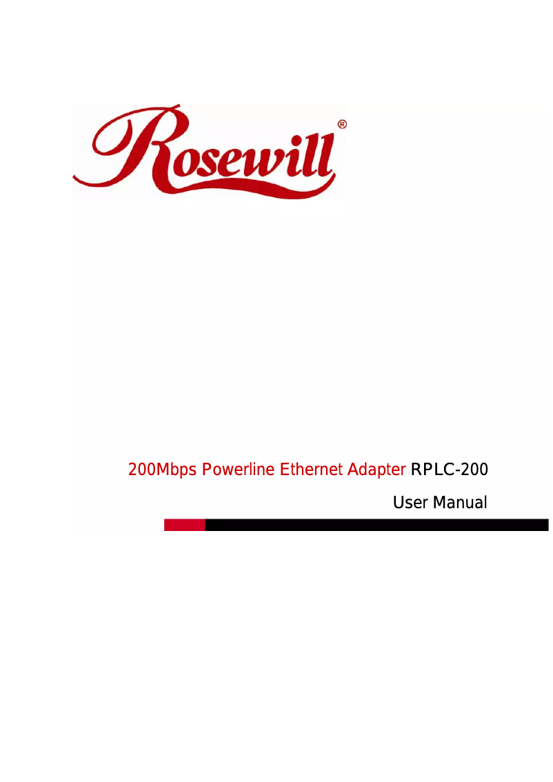 Page 1 de la notice Manuel utilisateur Rosewill RPLC-200KIT