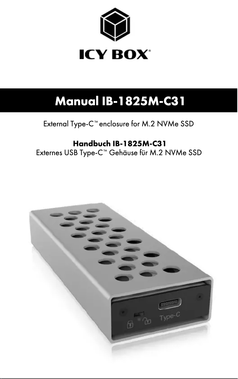 Página 1 del manual Manual de usuario Icy Box IB-1825M-C31