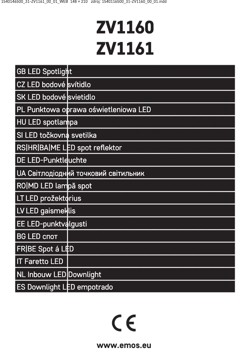 Page n°1 - Manuel utilisateur Emos ZV1161