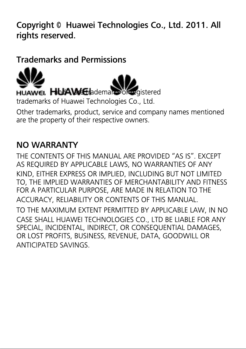 Page n°1 - Manuel utilisateur Huawei G7210