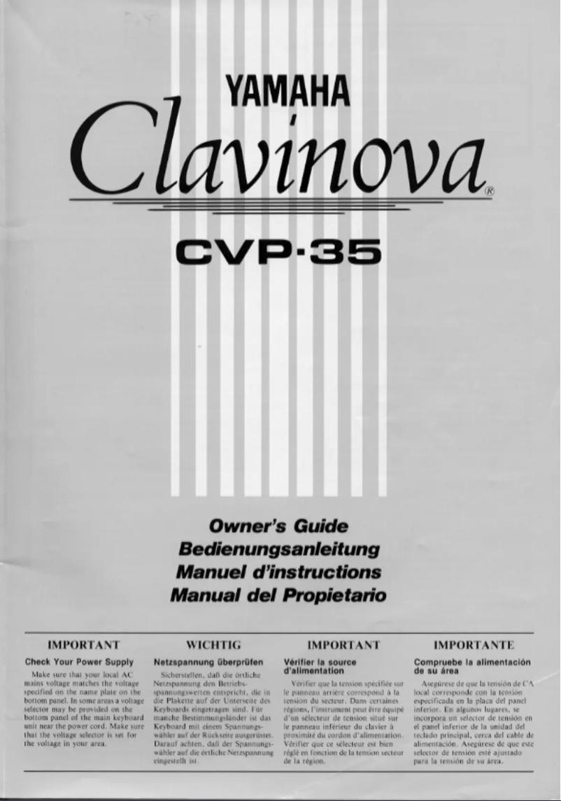 Page 1 de la notice Manuel utilisateur Yamaha Clavinova CVP-35