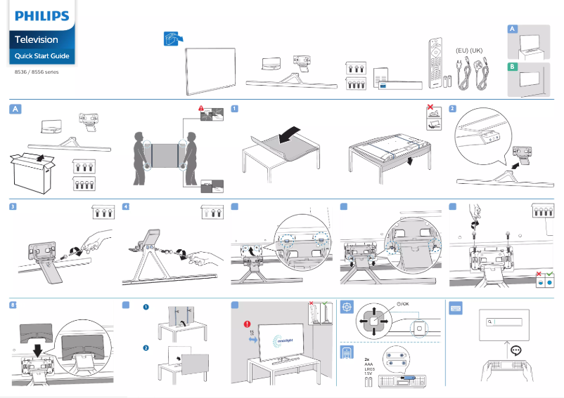 Page 1 de la notice Guide de démarrage rapide Philips 58PUS8536
