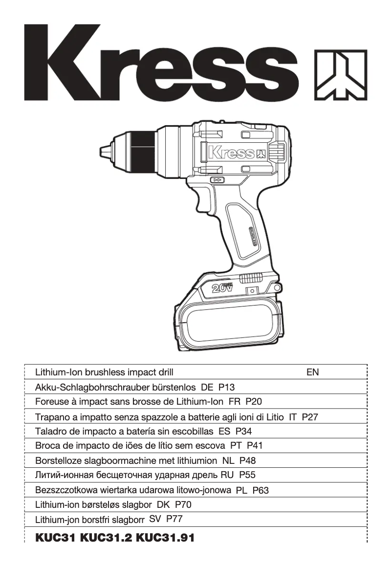 Page 1 de la notice Manuel utilisateur Kress KUC31.2