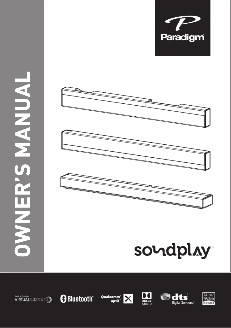 Page 1 of the manual User Manual Paradigm Soundplay