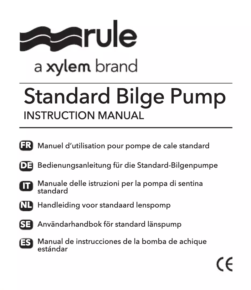 Image de la première page du manuel de l'appareil Standard Bilge Pump