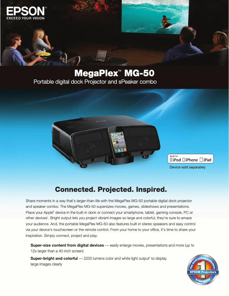 Page 1 de la notice Brochure Epson MegaPlex MG-50