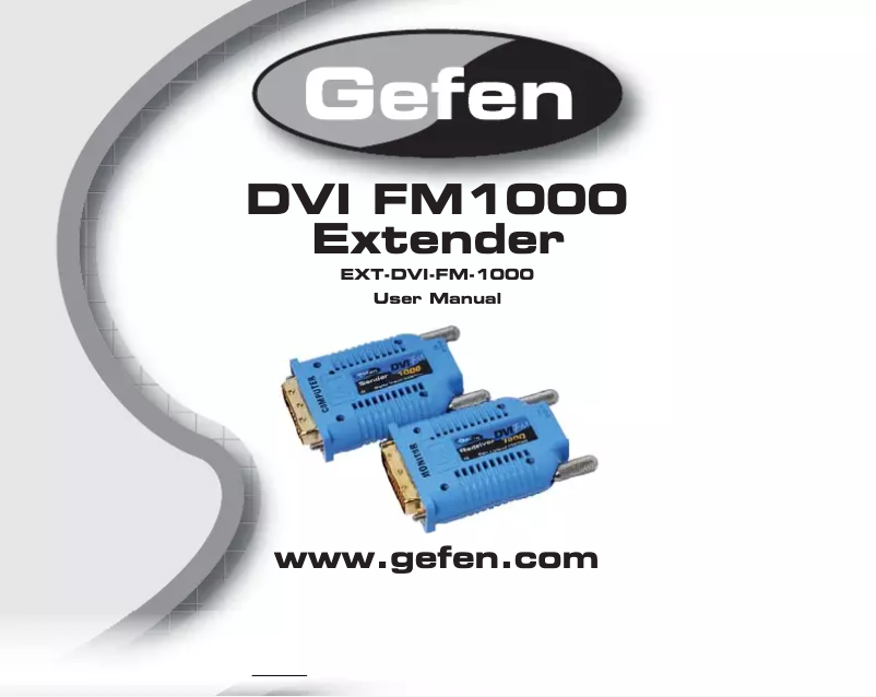 Page 1 de la notice Manuel utilisateur Gefen EXT-DVI-FM1000