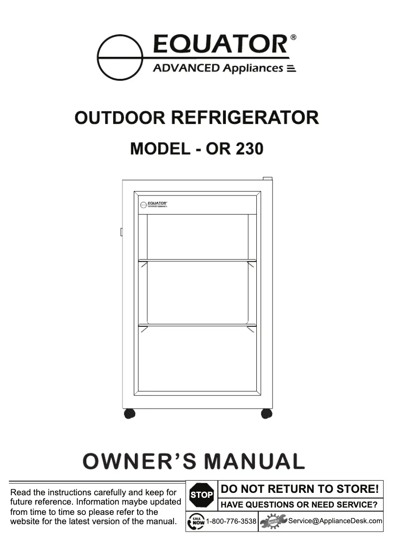 Image de la première page du manuel de l'appareil OR 230