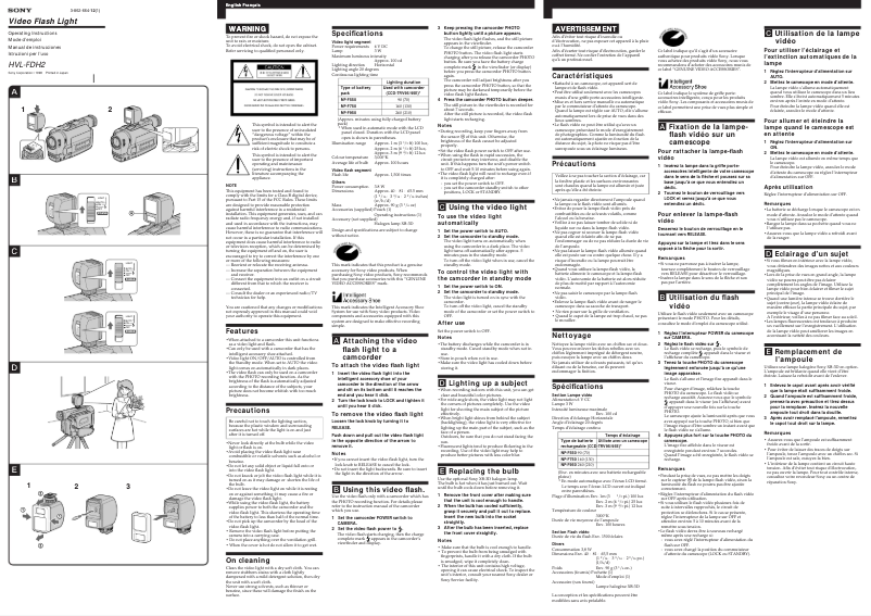 Página 1 del manual Manual de usuario Sony HVL-FDH2