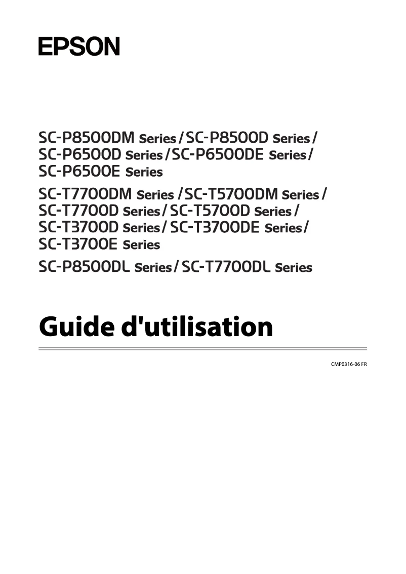 Page n°1 - Manuel utilisateur Epson SureColor SC-T7700DM