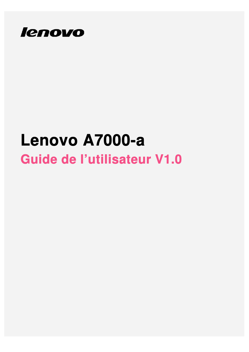 Página 1 del manual Manual de usuario Lenovo A7000
