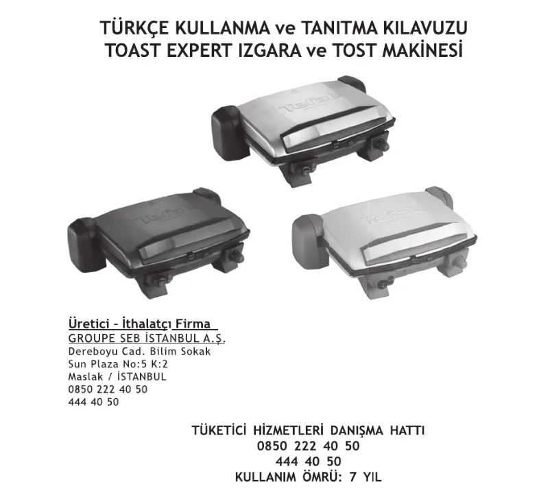 Image de la première page du manuel de l'appareil Toast Expert