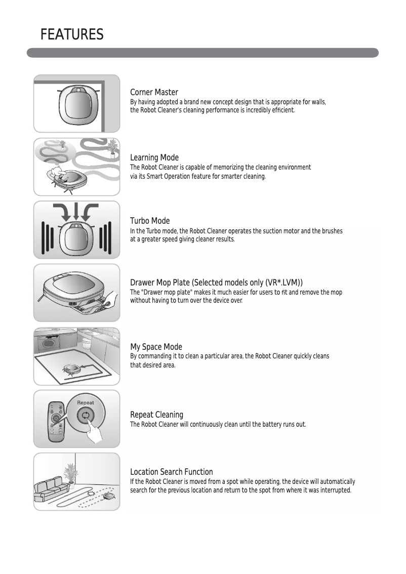 Page n°1 - Manuel utilisateur LG HOM-BOT VR34408LV