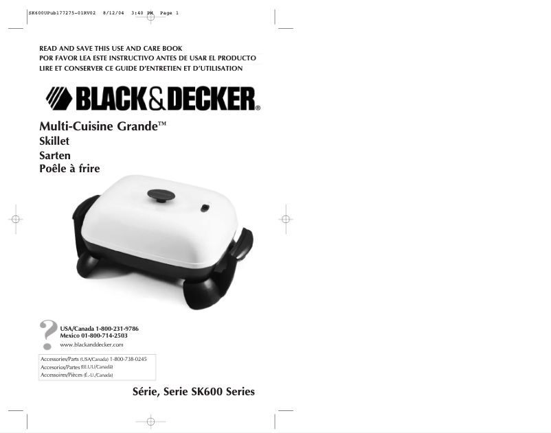 Page n°1 - Manuel utilisateur Black & Decker SK600