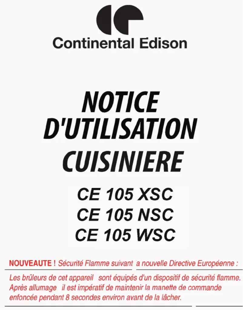 Page 1 de la notice Manuel utilisateur Continental Edison CE105NSC