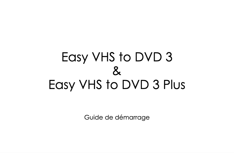 Image de la première page du manuel de l'appareil Easy VHS to DVD 3 Plus