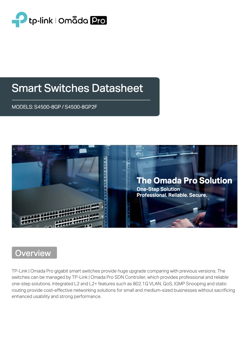 Page n°1 - Fiche technique TP-Link Omada Pro S4500-8GP2F