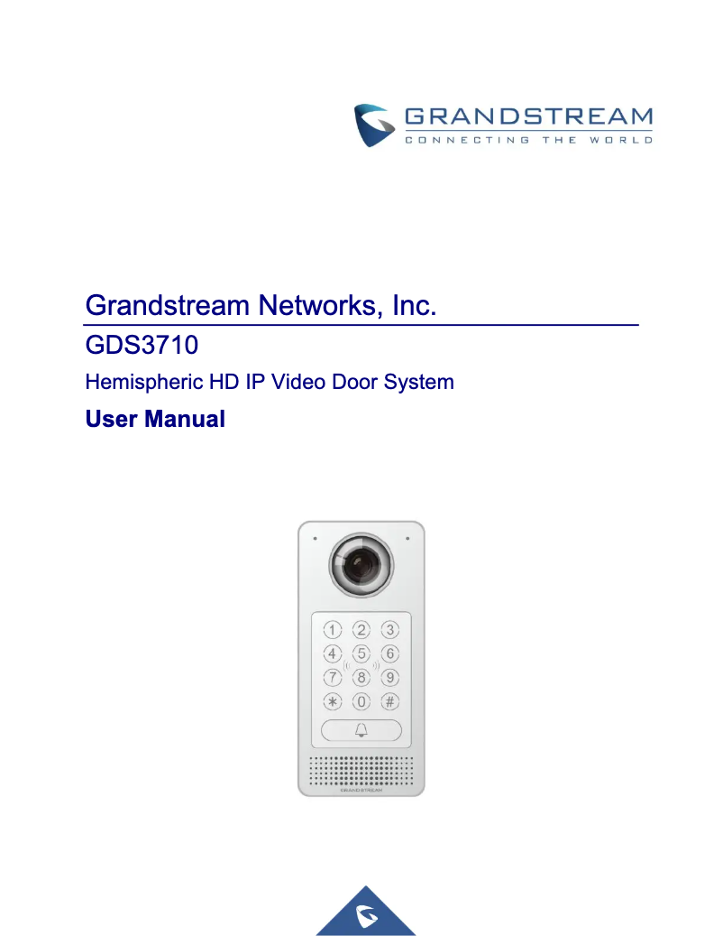 Image de la première page du manuel de l'appareil GDS3710