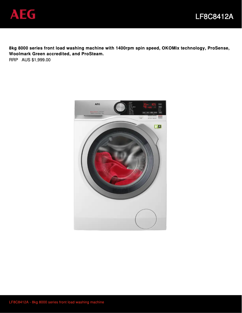 Image de la première page du manuel de l'appareil LF8C8412A