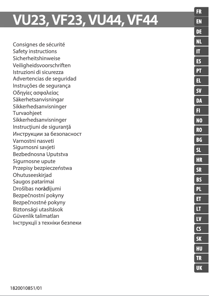 Image de la première page du manuel de l'appareil Essential Plus VU2310
