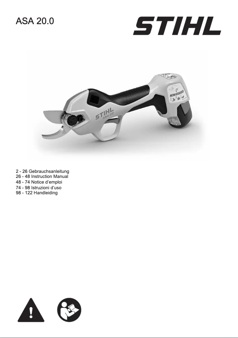 Image de la première page du manuel de l'appareil ASA 20