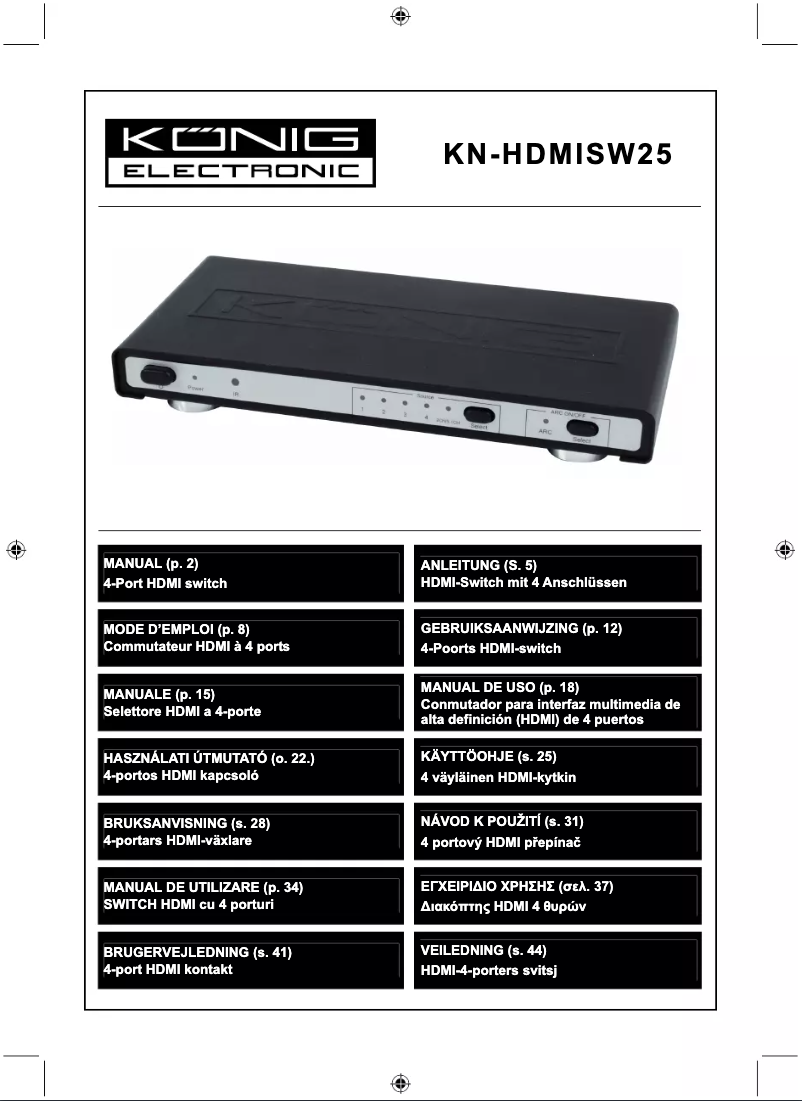 Page n°1 - Manuel utilisateur Konig KN-HDMISW25
