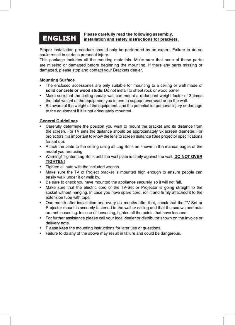 Page n°1 - Manuel utilisateur HQ TVS-HQ-FSB07S