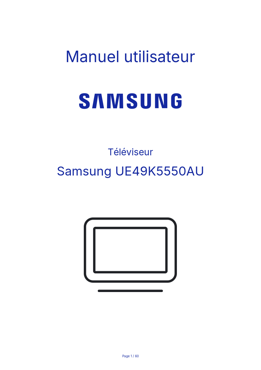 Page n°1 - Manuel utilisateur Samsung UE49K5550AU