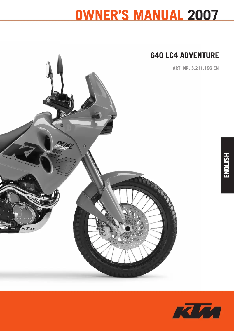 Image de la première page du manuel de l'appareil Adventure LC4 ADVENTURE (2007)