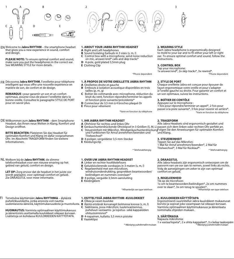 Page 1 de la notice Manuel utilisateur Jabra Rhythm