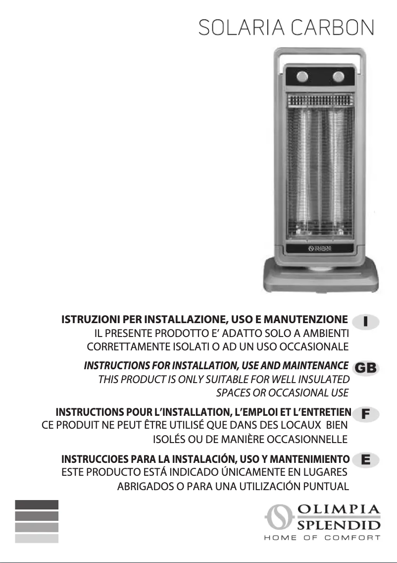 Página 1 del manual Manual de usuario Olimpia Splendid Solaria Carbon