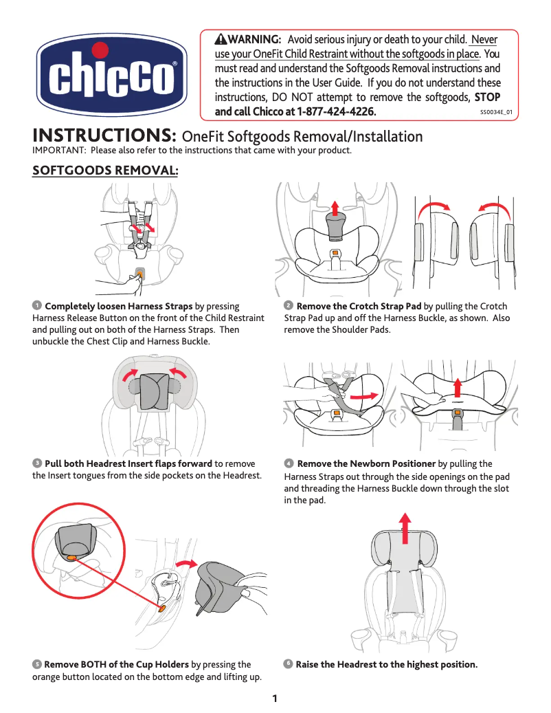 Image de la première page du manuel de l'appareil OneFit Softgoods Removal