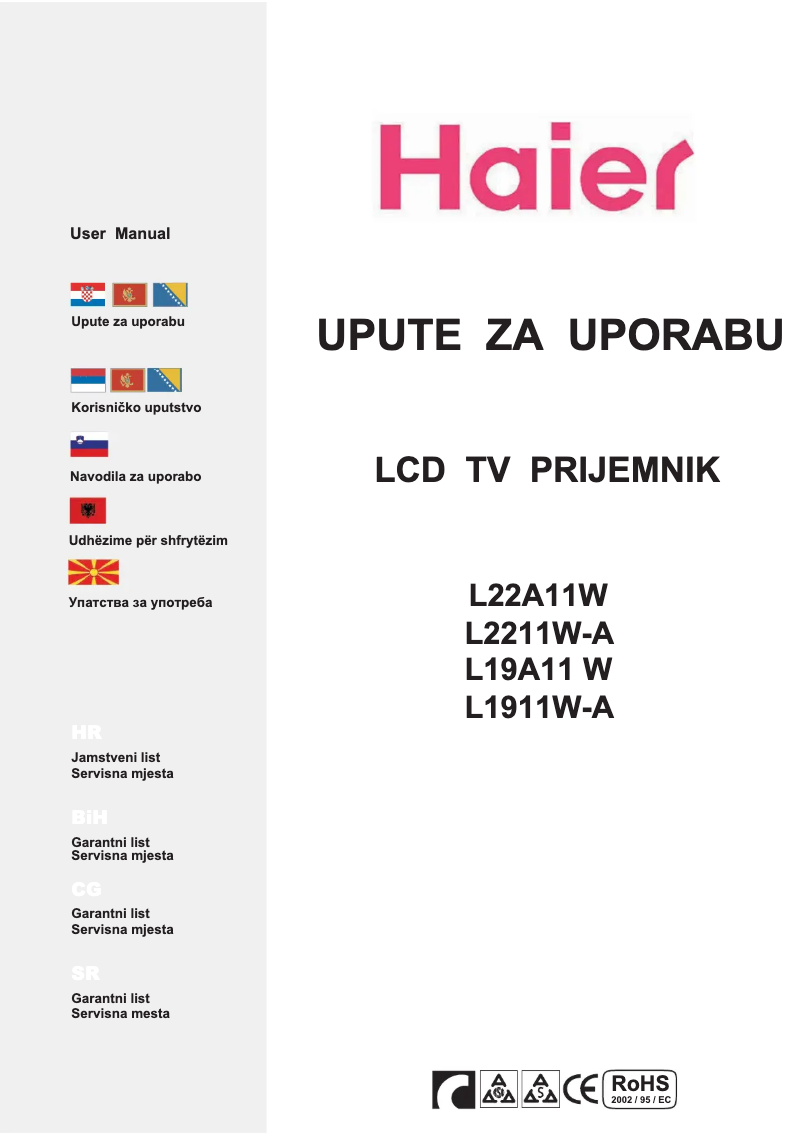 Image de la première page du manuel de l'appareil L19A11W