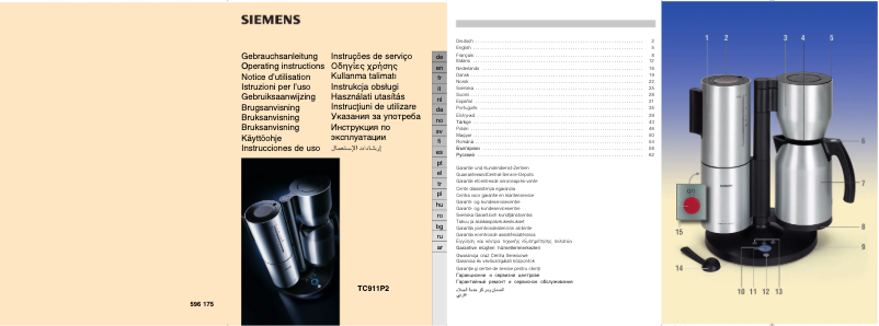 Page n°1 - Manuel utilisateur Siemens TC911P2
