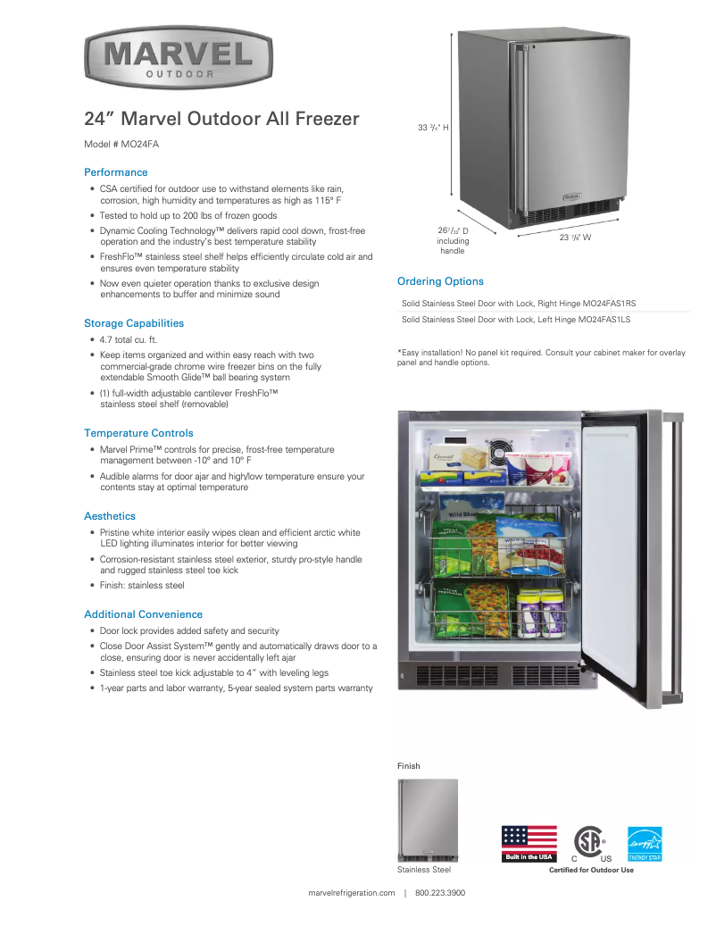 Page 1 de la notice Manuel utilisateur Marvel MO24FA1L