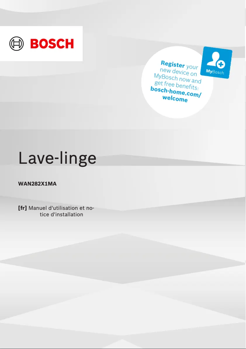 Image de la première page du manuel de l'appareil WAN282X1MA