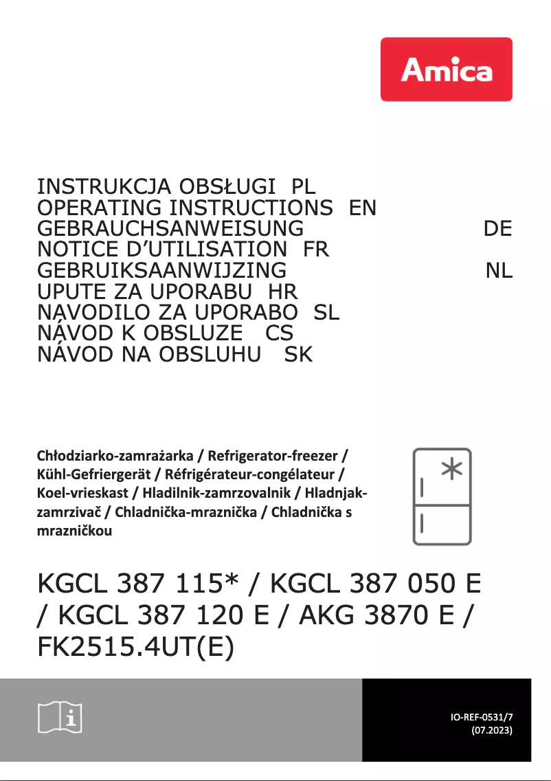 Page 1 de la notice Manuel utilisateur Amica FK2515.4UT